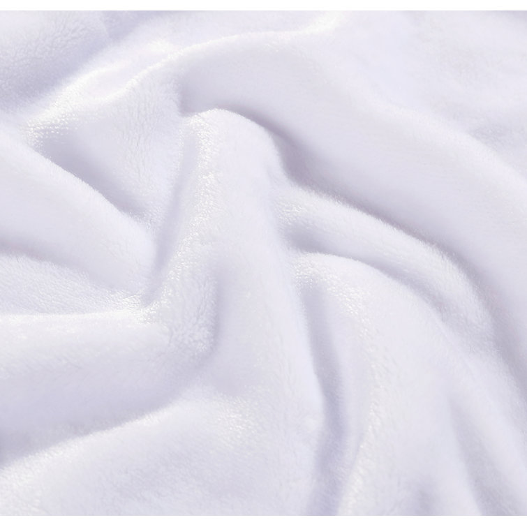 Twin-Size Ultra Soft Plush Fleece Reversible White Blanket