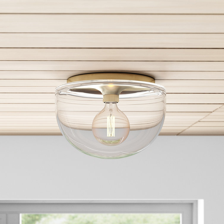 Grace Aged Brass 14" Wide Bowl Flush Mount Ceiling Fixture