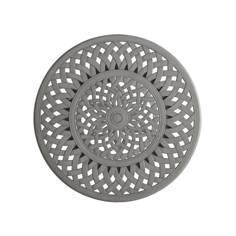 Gray Aluminum Round High/Low Bistro Bar Table