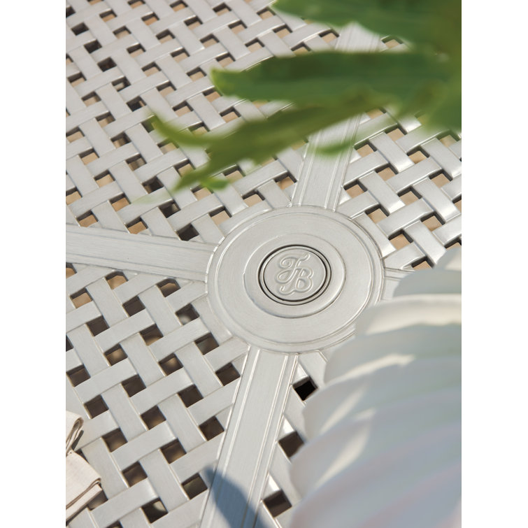 Gray Aluminum Round Formal Dining Table
