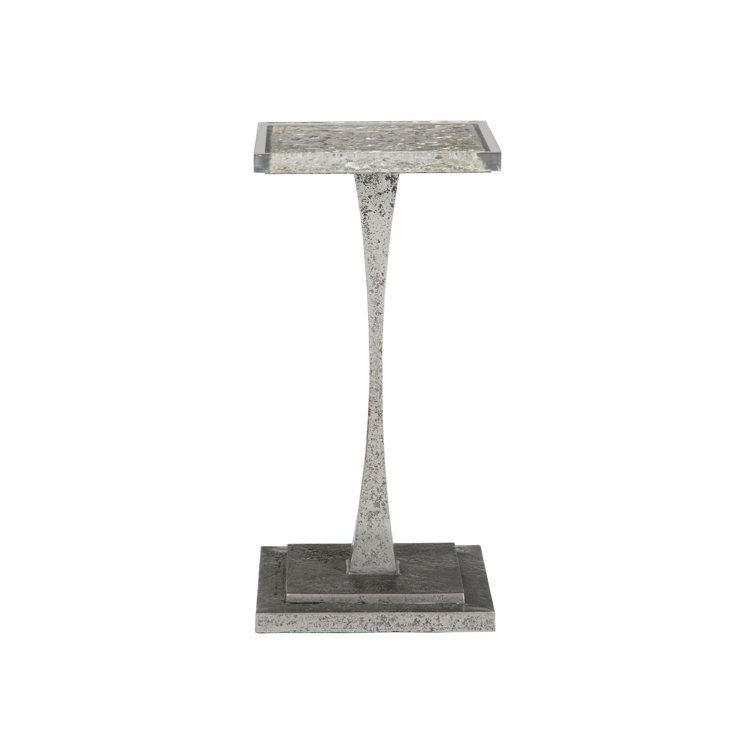Montreaux 12'' Silver Square Metal Spot Table with Acrylic Top
