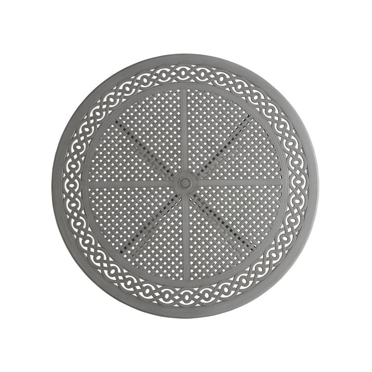 Gray Aluminum Round Formal Dining Table