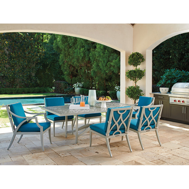 Oyster Shell Grey 45"x88" Contemporary Aluminum Dining Table