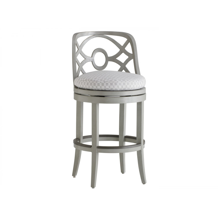 Oyster Shell Soft Gray Aluminum Swivel Counter Stool