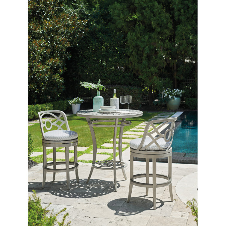 Oyster Shell Soft Gray Aluminum Swivel Counter Stool