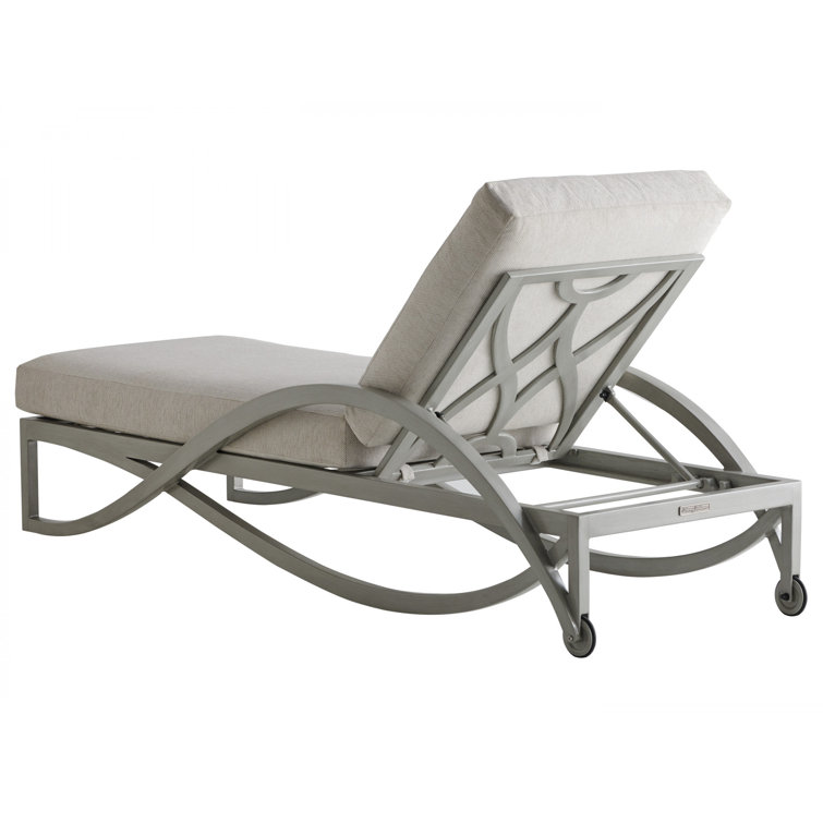Gray Aluminum Outdoor Chaise Lounge with Performance Fabric