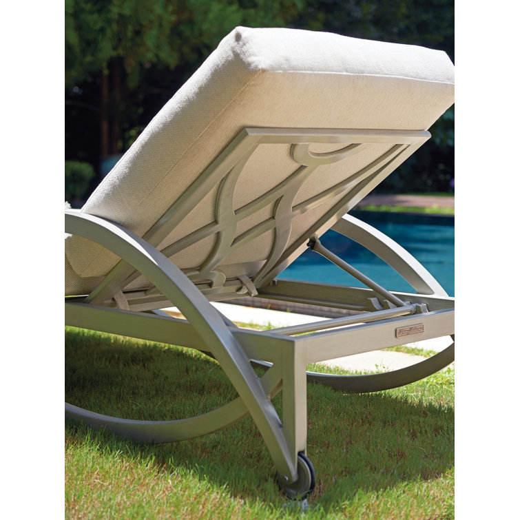 Gray Aluminum Outdoor Chaise Lounge with Performance Fabric