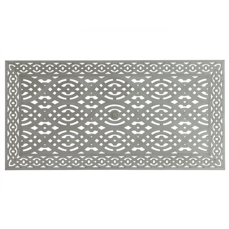 Oyster Shell Grey 45"x88" Contemporary Aluminum Dining Table
