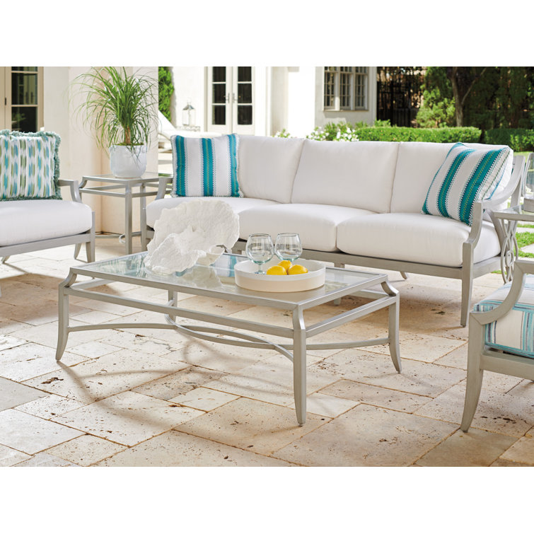 Elegant Oyster Shell Gray 49" Round Aluminum Cocktail Table