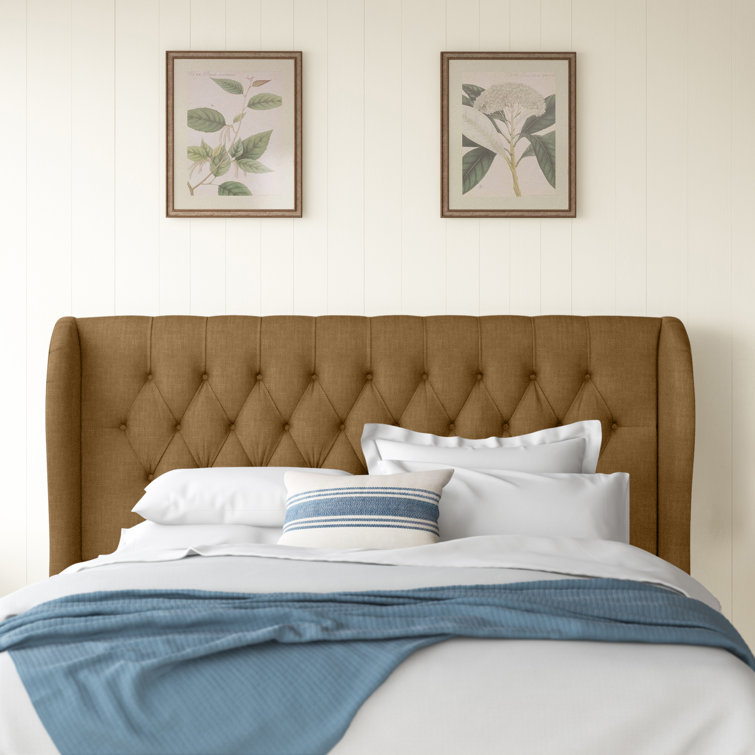 Zuma Natural Textured Linen Tufted California King Upholstered Headboard