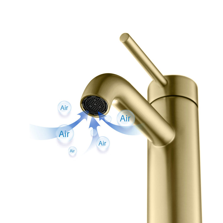 Brushed Gold Brass Single Handle Bathroom Faucet