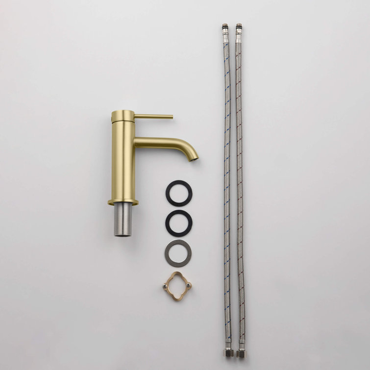 Brushed Gold Brass Single Handle Bathroom Faucet