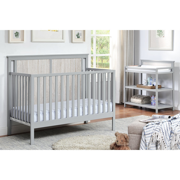 Connelly Gray 4-in-1 Convertible Crib with Veneer Panels