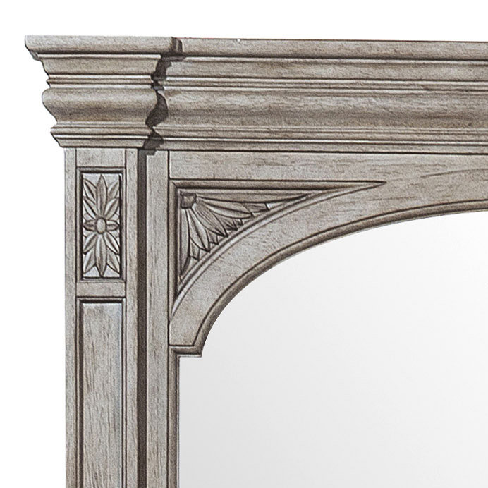 Kingsbury Gray Beveled Wood Dresser Mirror