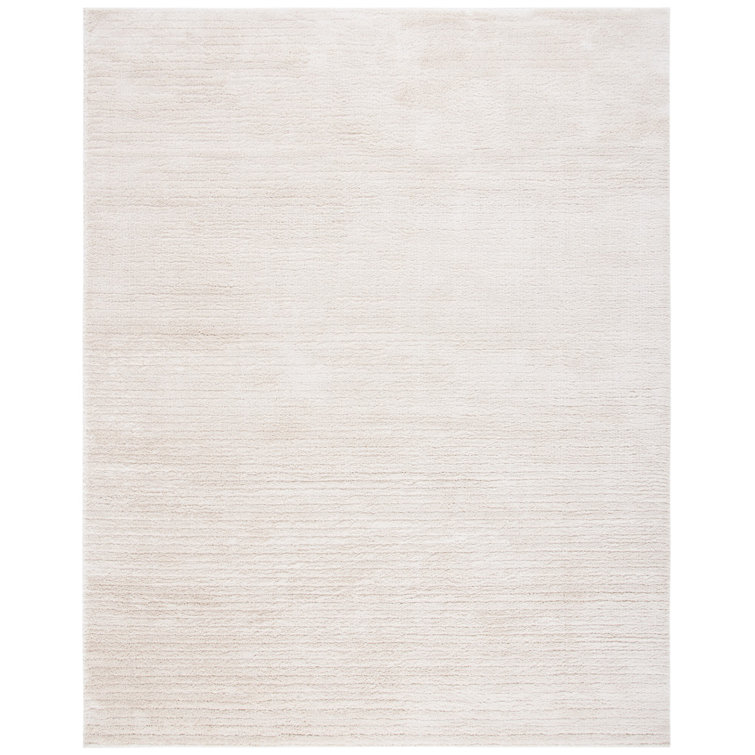 Ivory Shag Elegance 4' x 6' Hand-Knotted Synthetic Area Rug