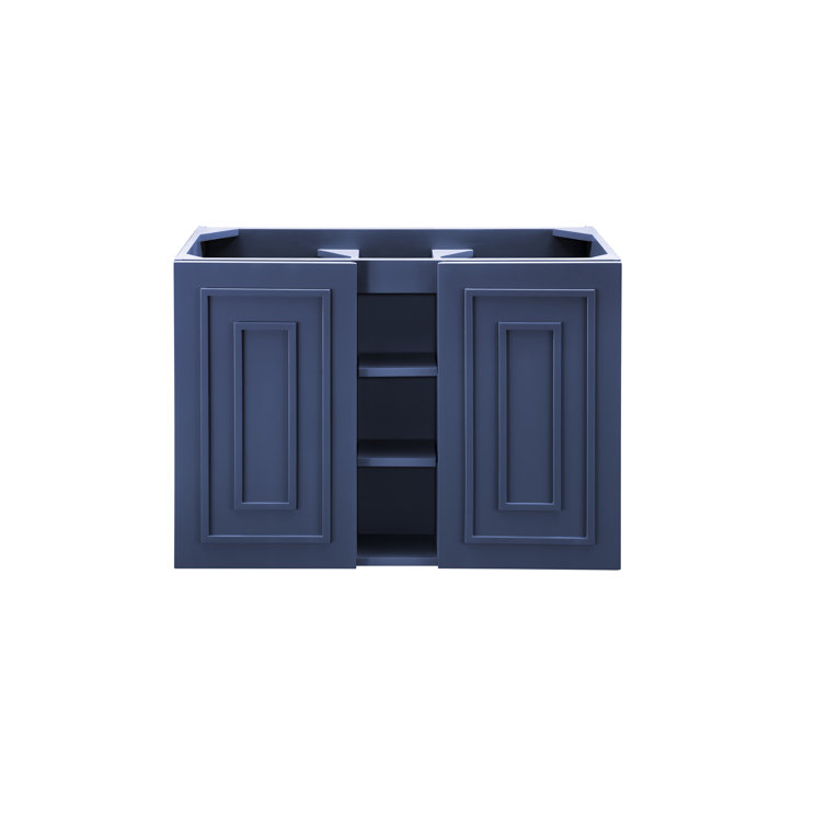 Azure Blue Wall-Mount Single Vanity Base with MDF