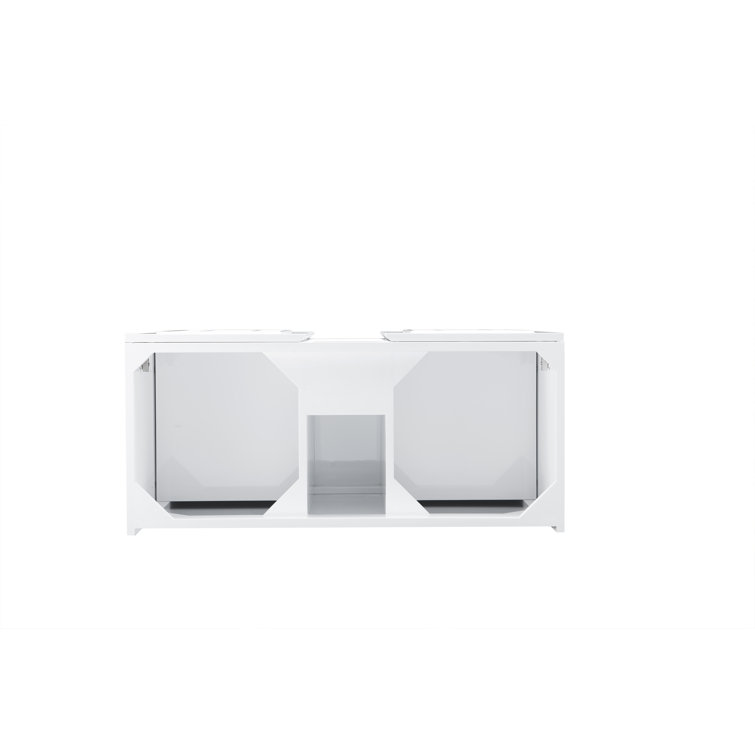 Glossy White Wall-Mounted Single Vanity with Poplar and MDF