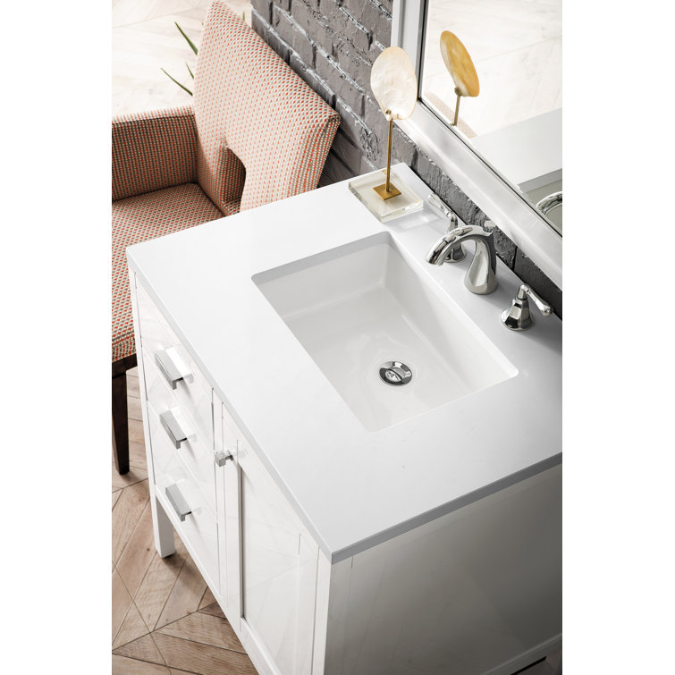 Addison Glossy White Single Vanity with Ethereal Noctis Top