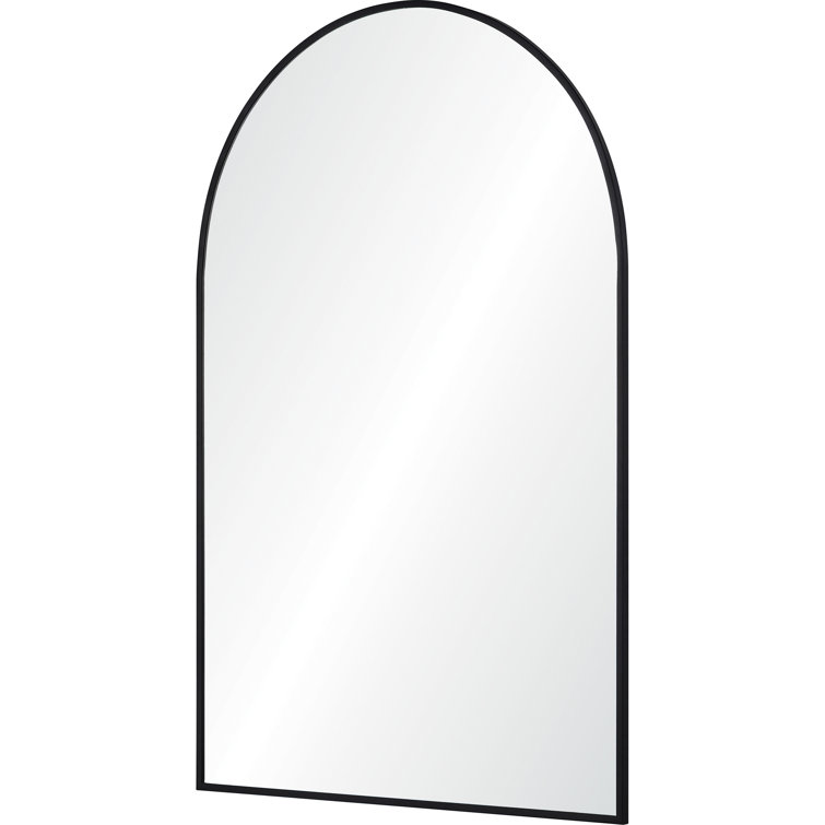 Matte Black Arched Dome Frameless Vanity Wall Mirror