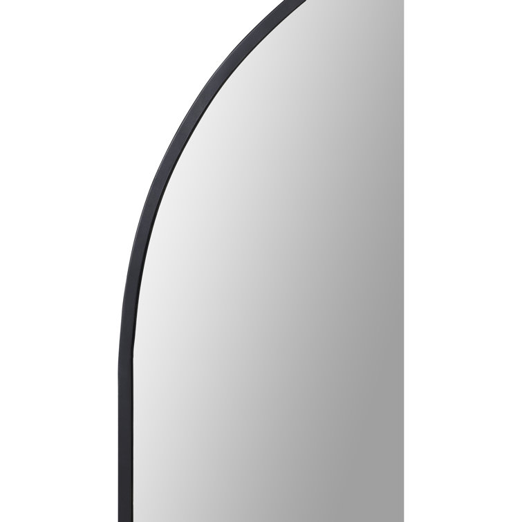 Matte Black Arched Dome Frameless Vanity Wall Mirror