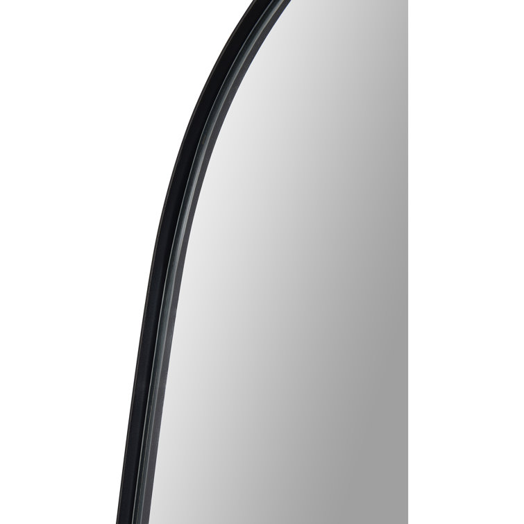 Matte Black Metal Framed Flat Wall Mirror