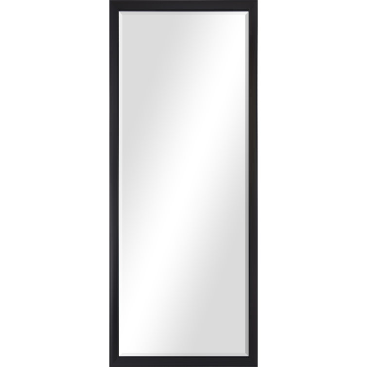 Delacorte Full-Length Black Wood Vanity Mirror 32x80