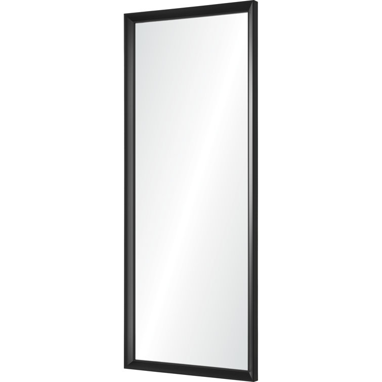 Delacorte Full-Length Black Wood Vanity Mirror 32x80