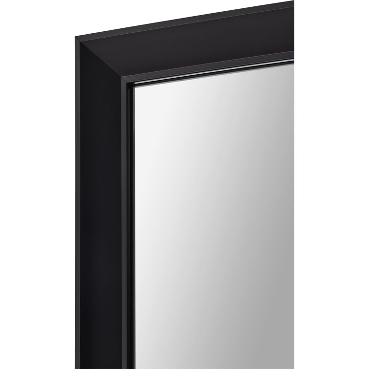 Delacorte Full-Length Black Wood Vanity Mirror 32x80