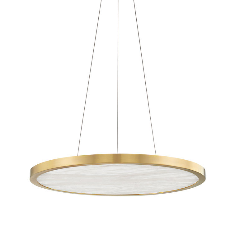 Aged Brass 24" LED Glass Indoor/Outdoor Chandelier