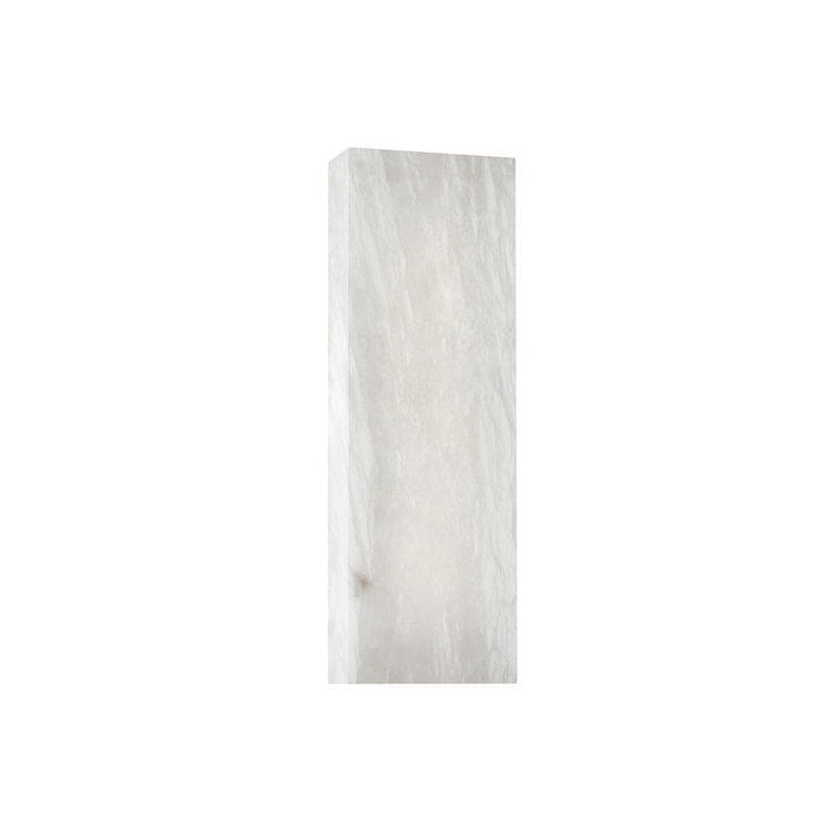 Polished Nickel Square Sconce with Spanish Alabaster Shade