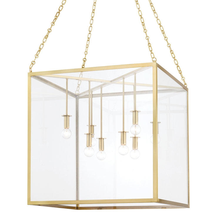 Catskill Aged Brass 8-Light Cage Lantern Pendant