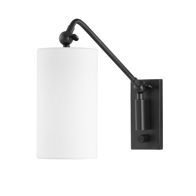 Elegant Old Bronze Dimmable Sconce with Belgian Linen Shade