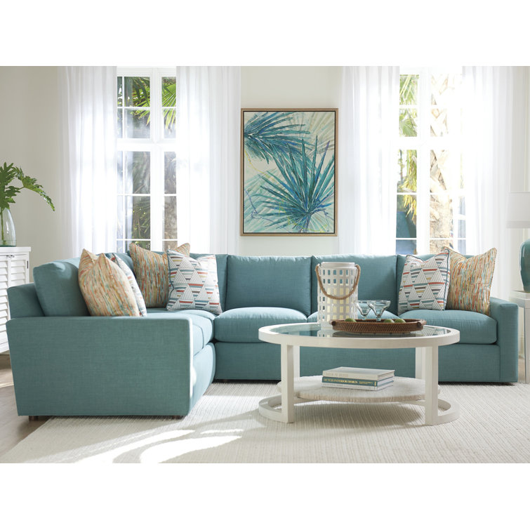 Transitional Shell White Round Cocktail Table with Glass & Wood Accents