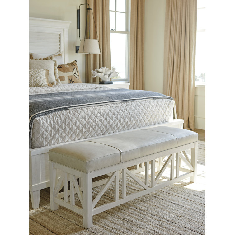 King White Upholstered Wood Frame Panel Bed with Headboard