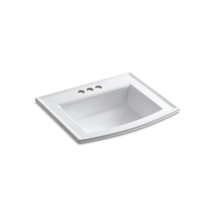 Archer White Porcelain Rectangular Drop-In Sink with Overflow