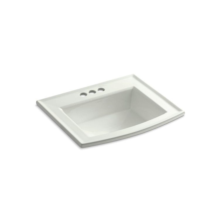 Archer Rectangular White Ceramic Drop-In Bathroom Sink