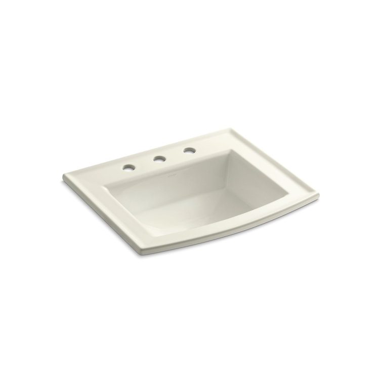 Archer Biscuit Rectangular Self-Rimming Ceramic Bathroom Sink