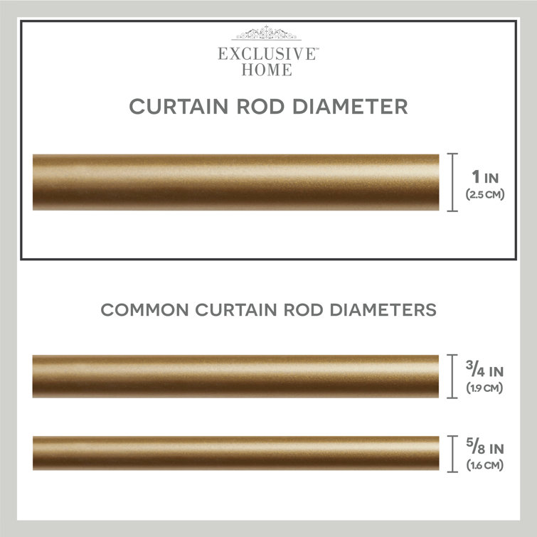 Gold Iron Adjustable Curtain Rod with Floral Resin Finials, 36"-72"