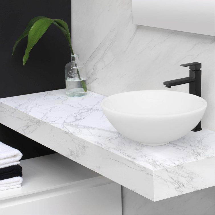 Stylish 16" White Round Ceramic Vessel Sink