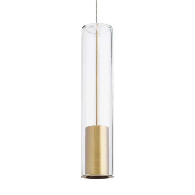 Aged Brass Mini Island Pendant with Clear Glass Shade