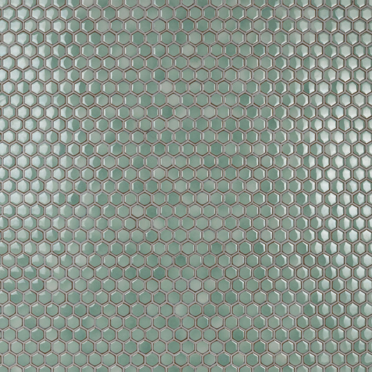 Mint Green Hexagon Porcelain Mosaic Tile for Walls and Floors