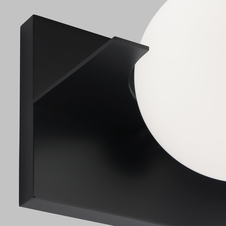 Matte Black 24" Glass Shade 3-Light Vanity Fixture