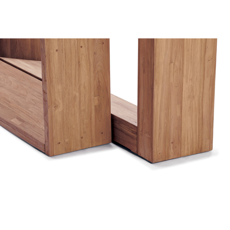 Slate Gray Concrete and Teak Dining Table