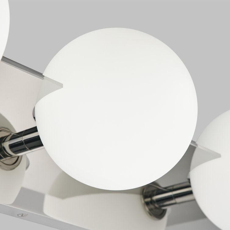 Orbel Mid-Century Modern Polished Nickel 3-Light LED Vanity Light