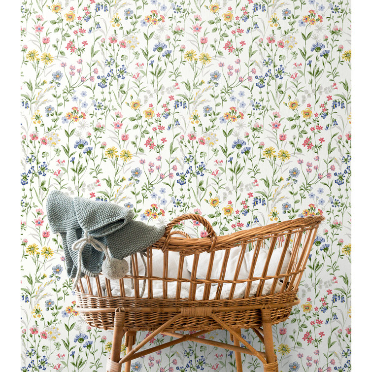 Multicolor Floral Peel and Stick Vinyl Wallpaper Roll