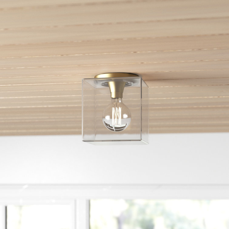Grace Aged Brass 1-Light LED Flush Mount with Clear Glass Shade