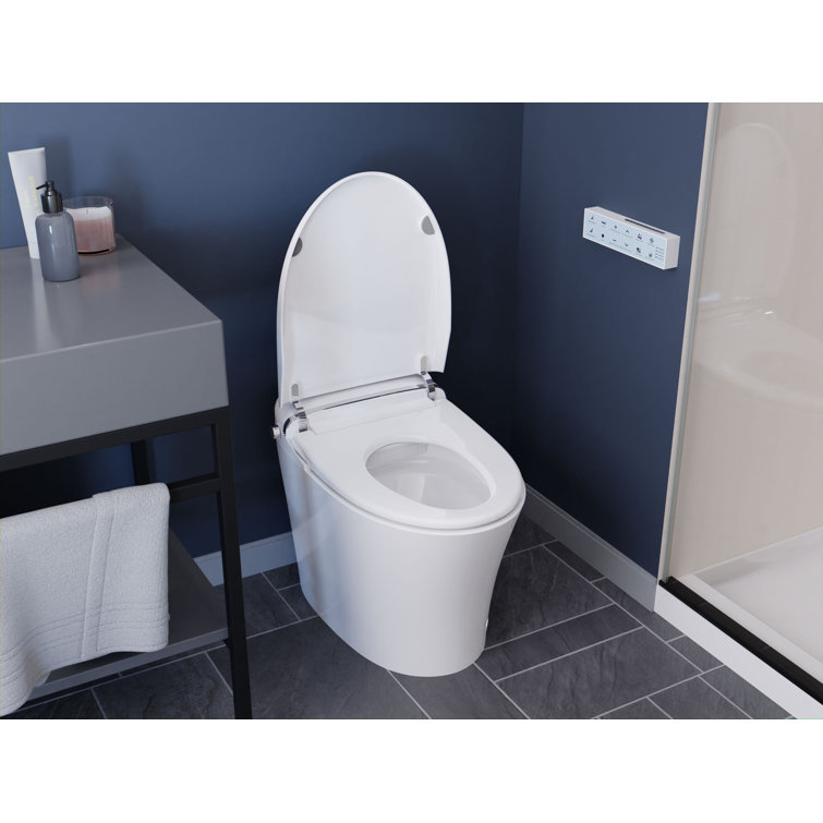 White High Efficiency Elongated Macerating Smart Toilet with Bidet