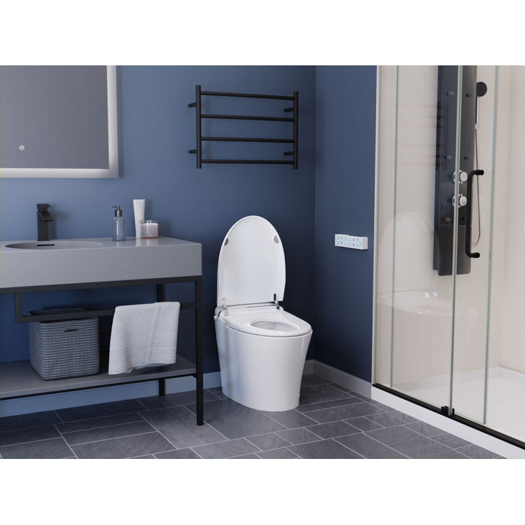 White High Efficiency Elongated Macerating Smart Toilet with Bidet