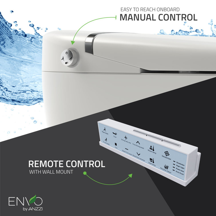 White High Efficiency Elongated Macerating Smart Toilet with Bidet
