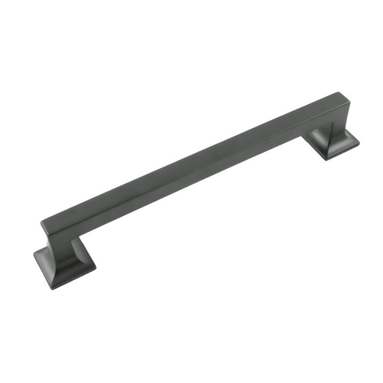 Matte Black Zinc Kitchen Cabinet Handle with Mounting Hardware, 5-1/16"